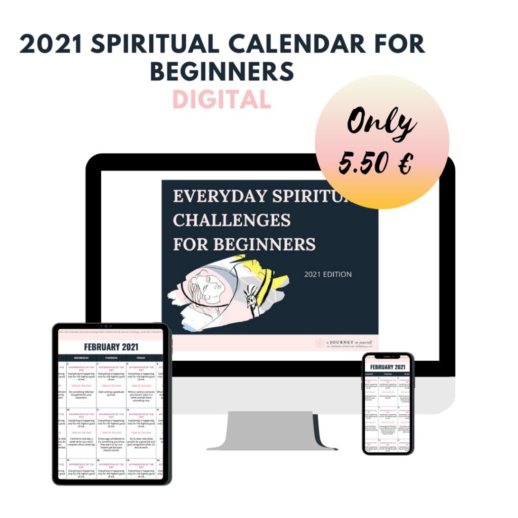 Advertisement of 2021 Spiritual Calendar for Beginners Digital version.