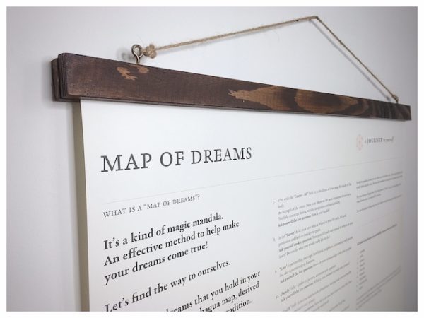 A dream map is a picture of a dream map hanging on the wall and its details.