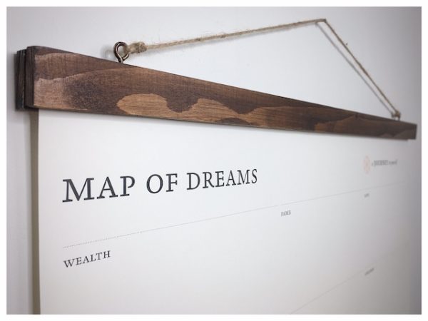 A dream map is a picture of a dream map hanging on the wall and its details.